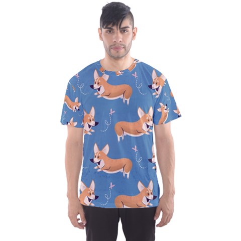 Corgi Patterns Men s Sports Mesh Tee by Sudhe