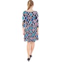 Diamond Shapes Pattern Quarter Sleeve Front Wrap Dress View2