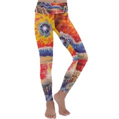 Sci Fi  Landscape Painting Kids  Lightweight Velour Classic Yoga Leggings by Sudhe