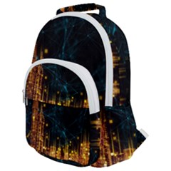 Architecture Buildings City Rounded Multi Pocket Backpack by Simbadda