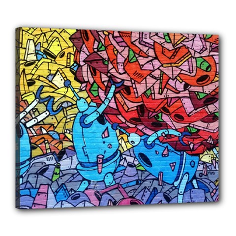 Graffiti Wall Mural Painting Arts Canvas 24  X 20  (stretched) by Simbadda