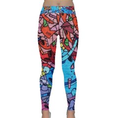 Graffiti Wall Mural Painting Arts Classic Yoga Leggings by Simbadda