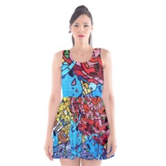 Graffiti Wall Mural Painting Arts Scoop Neck Skater Dress by Simbadda