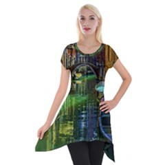 Venice City Italy Architecture Short Sleeve Side Drop Tunic by Simbadda