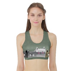 Cute Cats Sports Bra With Border by Valentinaart