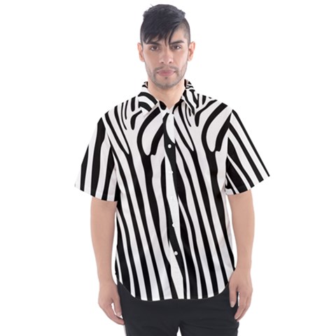 Vector Zebra Stripes Seamless Pattern Men s Short Sleeve Shirt by Vaneshart