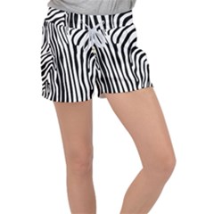 Vector Zebra Stripes Seamless Pattern Women s Velour Lounge Shorts by Vaneshart