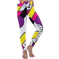 Memphis Colorful Background With Stroke Kids  Lightweight Velour Classic Yoga Leggings by Vaneshart