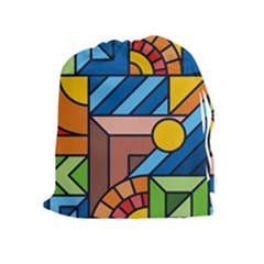 Colorful Geometric Mosaic Background Drawstring Pouch (xl) by Vaneshart