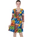 Colorful Geometric Mosaic Background Ruffle Dress View1