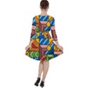 Colorful Geometric Mosaic Background Ruffle Dress View2