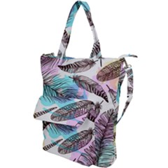 Hand Drawn Feathers Seamless Pattern Shoulder Tote Bag by Vaneshart