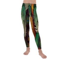 Feathers Realistic Pattern Kids  Lightweight Velour Leggings by Vaneshart