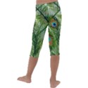 Peacock Feathers Pattern Kids  Lightweight Velour Capri Leggings  View4