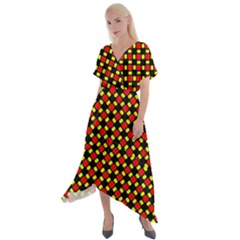 New Arrivals-b-2 Cross Front Sharkbite Hem Maxi Dress by ArtworkByPatrick