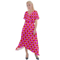 New Arrivals-b-3 Cross Front Sharkbite Hem Maxi Dress by ArtworkByPatrick