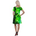 Green Disco Ball Cap Sleeve Velour Dress  View2