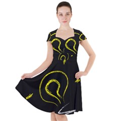 Bulb Light Idea Electricity Cap Sleeve Midi Dress by HermanTelo