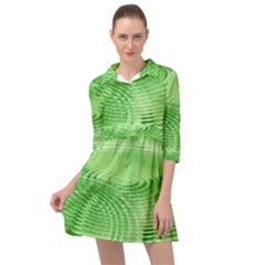 Wave Concentric Circle Green Mini Skater Shirt Dress by HermanTelo