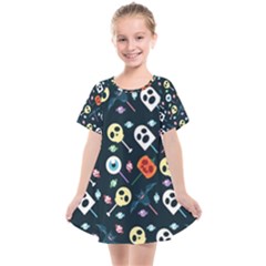 Halloween Candy Pattern Vector Kids  Smock Dress by Vaneshart