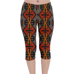 Seamless Digitally Created Tilable Abstract Pattern Velvet Capri Leggings  by Vaneshart