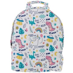 Colorful Doodle Animals Words Pattern Mini Full Print Backpack by Vaneshart