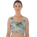 Vector Palm Leaves Pattern  Illustration Velvet Crop Top View1