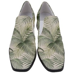 Vector Palm Leaves Pattern  Illustration Women Slip On Heel Loafers by Vaneshart