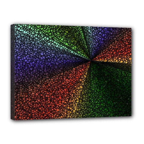 Abstract Colorful Pieces Mosaics Canvas 16  X 12  (stretched) by Vaneshart