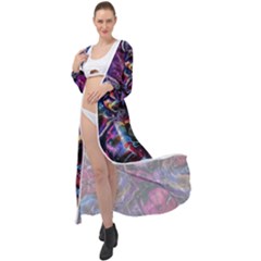 Multicolored Abstract Painting Maxi Chiffon Beach Wrap by Vaneshart