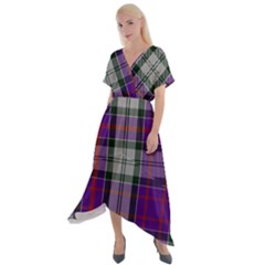 Culloden Dress Tartan Cross Front Sharkbite Hem Maxi Dress by impacteesstreetwearfour