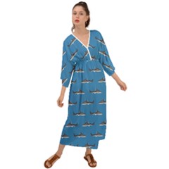 Shark Pattern Grecian Style  Maxi Dress by bloomingvinedesign