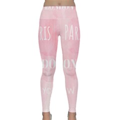 Paris, London, New York Lightweight Velour Classic Yoga Leggings by Lullaby