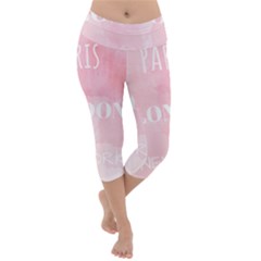 Paris, London, New York Lightweight Velour Capri Yoga Leggings by Lullaby