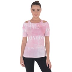 Paris, London, New York Shoulder Cut Out Short Sleeve Top by Lullaby