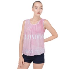 Paris, London, New York Bubble Hem Chiffon Tank Top by Lullaby