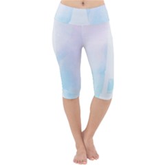 Pastel Eiffel s Tower, Paris Lightweight Velour Cropped Yoga Leggings by Lullaby