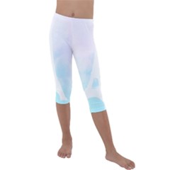 Pastel Eiffel s Tower, Paris Kids  Lightweight Velour Capri Leggings  by Lullaby