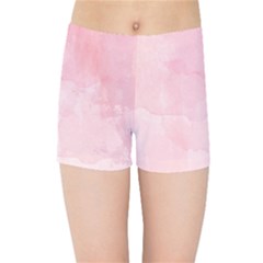 Pink Blurry Pastel Watercolour Ombre Kids  Sports Shorts by Lullaby