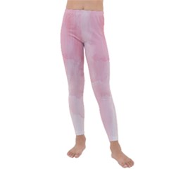 Pink Blurry Pastel Watercolour Ombre Kids  Lightweight Velour Leggings by Lullaby