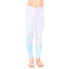 Pink Blue Blurry Pastel Watercolour Ombre Kids  Legging by Lullaby