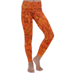 Low Poly Polygons Triangles Kids  Lightweight Velour Classic Yoga Leggings by Simbadda