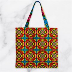 Seamless Pattern Tile Tileable Zipper Grocery Tote Bag by Simbadda