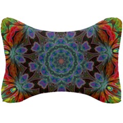 Abstract Art Blue Orange Seat Head Rest Cushion by Simbadda