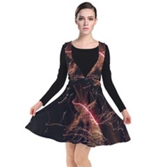 Light Night Dark Sparkler Firework Darkness Bonfire Celebrate Thanksgiving Screenshot Special Effect Plunge Pinafore Dress by Vaneshart