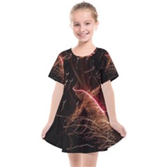 Light Night Dark Sparkler Firework Darkness Bonfire Celebrate Thanksgiving Screenshot Special Effect Kids  Smock Dress by Vaneshart