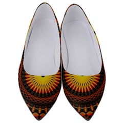 Spiral Pattern Circle Neon Psychedelic Illustration Design Symmetry Shape Mandala Women s Low Heels by Vaneshart