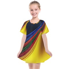 Abstract Spiral Wave Line Color Colorful Yellow Paper Still Life Circle Font Illustration Design Kids  Smock Dress by Vaneshart