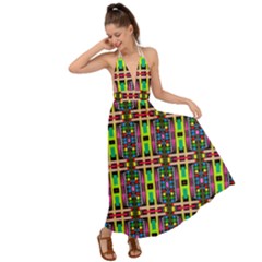 Abstract 8 Backless Maxi Beach Dress by ArtworkByPatrick