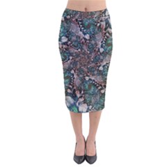 Art Artwork Fractal Digital Velvet Midi Pencil Skirt by Wegoenart